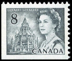 Queen Elizabeth II, Library Of Parliament - Booklet Single - OP4 - HF - PVA Canada Postage Stamp | Centennial Issue