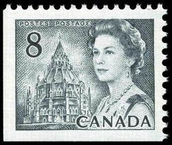 Queen Elizabeth II, Library Of Parliament - Booklet Single - Tagged - OP2 - MF - PVA Canada Postage Stamp | Centennial Issue