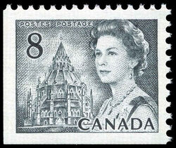 Queen Elizabeth II, Library Of Parliament - Booklet Single - Tagged - OP2 - HF - PVA Canada Postage Stamp | Centennial Issue