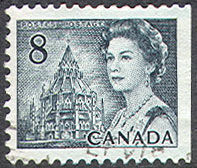 Queen Elizabeth II, Library Of Parliament - Booklet Single - DF - PVA Canada Postage Stamp | Centennial Issue