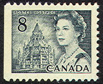 Queen Elizabeth II, Library Of Parliament - Booklet Single - LF - PVA Canada Postage Stamp | Centennial Issue