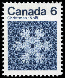 Snowflake - Blue - Dull Canada Postage Stamp | Christmas