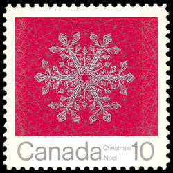 Snowflake - Red - W2B - Ribbed Horizontally Canada Postage Stamp | Christmas