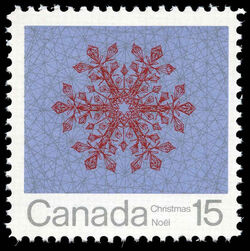 Snowflake - Light Blue - Ribbed Horizontally Canada Postage Stamp | Christmas