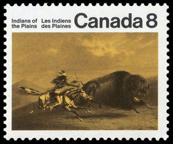 Buffalo Chase - HB Canada Postage Stamp | Indians of Canada, Indians of the Plains