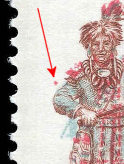 Algonkian Costume - Red Dot Above Elbow Canada Postage Stamp | Indians of Canada, The Algonkians