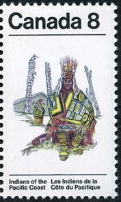 Chilkat Blanket - HB - White Gum Canada Postage Stamp | Indians of Canada, Indians of the Pacific Coast