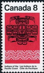 Thunderbird - HB - White Gum Canada Postage Stamp | Indians of Canada, Indians of the Pacific Coast