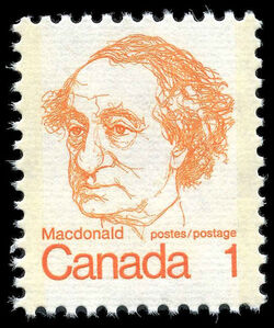 Macdonald - DF - Ribbed Horizontally Canada Postage Stamp | Caricature Definitives