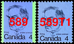 King - NF - Untagged Error Canada Postage Stamp | Caricature Definitives