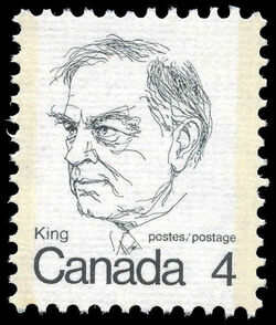King - DF / LF - Ribbed Horizontally Canada Postage Stamp | Caricature Definitives