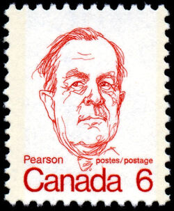 Pearson - Printed On Gum Side Canada Postage Stamp | Caricature Definitives