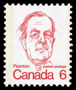 Pearson - DF - Ribbed Horizontally Canada Postage Stamp | Caricature Definitives