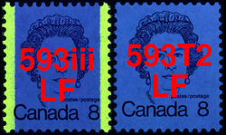 Queen Elizabeth II - Blue - LF - Perf 12 X 12.5 - Untagged Error Canada Postage Stamp | Caricature Definitives
