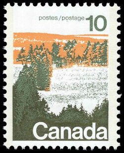 Forests Of Central Canada - Type II - OP2 4mm - LF - Ribbed Vertically - Perf 12.5 X 12 Canada Postage Stamp