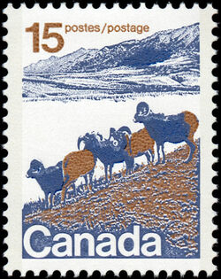Mountain Sheep Of Western Canada - Type II - OP2 4mm - DF / LF - Perf 13.3 Canada Postage Stamp