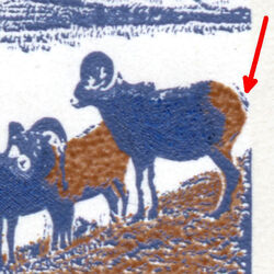 Mountain Sheep Of Western Canada - Type II - OP2 4mm - Perf 12.5 X 12 - Blue Tail Canada Postage Stamp