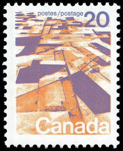 Prairie Mosaic - OP2 3mm - LF - Ribbed Vertically - Perf 12.5 X 12 Canada Postage Stamp