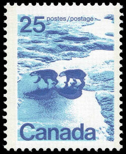 Polar Bears In Canadian North - Type I - Type II - OP2 4mm - DF / LF Canada Postage Stamp