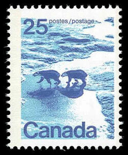 Polar Bears In Canadian North - Type I - Type II - OP2 4mm - DF / MF Canada Postage Stamp