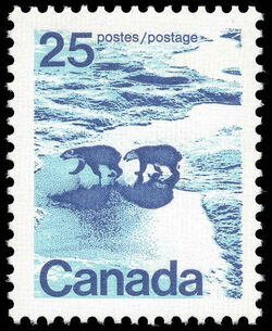 Polar Bears In Canadian North - Type I - Type II - OP2 4mm - LF / F Canada Postage Stamp