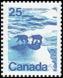 Polar Bears In Canadian North - Type I - OP2 3mm - LF Canada Postage Stamp