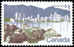 Vancouver - Redrawn - Ribbed Horizontally Canada Postage Stamp