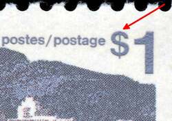 Vancouver - Redrawn - Ribbed Horizontally - Short $ Flaw Canada Postage Stamp