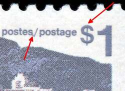 Vancouver - Redrawn - Ribbed Horizontally - Short $ Flaw And Dot After Postes Canada Postage Stamp