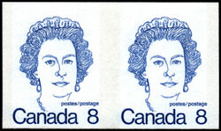 Queen Elizabeth II - Blue - Imperforated Pair - LF Canada Postage Stamp | Caricature Definitives