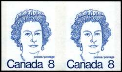 Queen Elizabeth II - Blue - Imperforate Pair - HB Canada Postage Stamp | Caricature Definitives