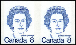 Queen Elizabeth II - Blue - Imperforate Pair - DF Canada Postage Stamp | Caricature Definitives
