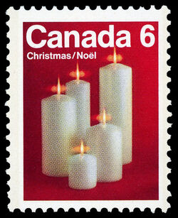 Candles - Red - Tagged - GT2 Canada Postage Stamp | Christmas