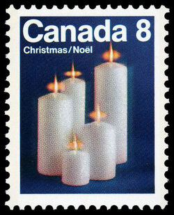 Candles - Blue - Tagged - GT2 Canada Postage Stamp | Christmas