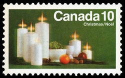 Candles - Green - Tagged - GT2 Canada Postage Stamp | Christmas