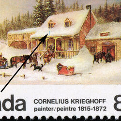 Cornelius Krieghoff, Painter, 1815-1872 - Tagged - GT2 - Icicle On Roof Canada Postage Stamp
