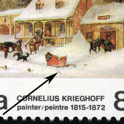 Cornelius Krieghoff, Painter, 1815-1872 - Branch Below Sleigh Canada Postage Stamp