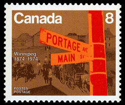 Winnipeg, 1874-1974 - 3.75mm Bar Tag Canada Postage Stamp