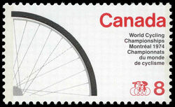 World Cycling Championships, Montreal, 1974 - LF - Ribbed Canada Postage Stamp