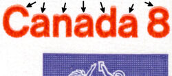 Universal Postal Union, 1874-1974 - Canada 8 Red Doubled Canada Postage Stamp