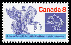 Universal Postal Union, 1874-1974 - Dull - Red Dot Between Ca Of Canada Canada Postage Stamp
