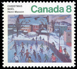 Skaters In Hull - MF Back Canada Postage Stamp | Christmas