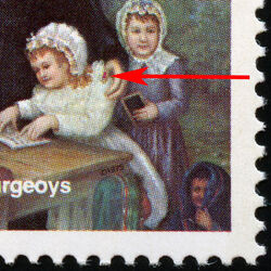 Marguerite Bourgeoys, 1620-1700 - DF - Ribbed Horizontally - Red Thumb Canada Postage Stamp