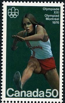 Hurdler - NF - Cream Paper Canada Postage Stamp | 1976 Olympic Games, Track & Field Sports