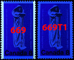 The Supreme Court Of Canada, 1875-1975 - Untagged Error Canada Postage Stamp