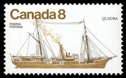 Quadra - Dull Canada Postage Stamp | Ships of Canada, Coastal Ships