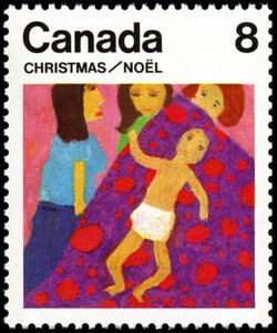 Child - Untagged Error Canada Postage Stamp | Christmas