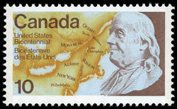 United States Bicentennial, Benjamin Franklin - DF Canada Postage Stamp