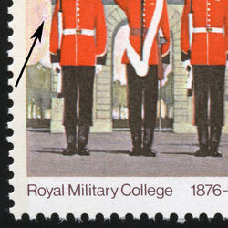 Colour Party - Red Dot To Left Of Arm Canada Postage Stamp | Royal Military College, 1876-1976
