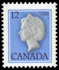 Queen Elizabeth II - Blue - MF / HF Canada Postage Stamp | Queen Elizabeth Definitives